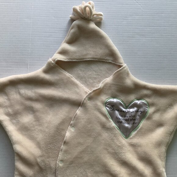 Sweet Baby Wished Upon A Star Snuggle Swaddle 26 x 28" Blanket Cream Plush Soft - Picture 4 of 10